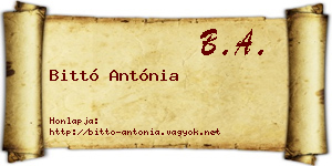 Bittó Antónia névjegykártya